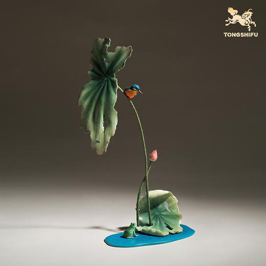 铜师傅《夏韵》客厅桌面荷花翠鸟铜摆件 家居装饰禅意工艺品礼物 商品图3