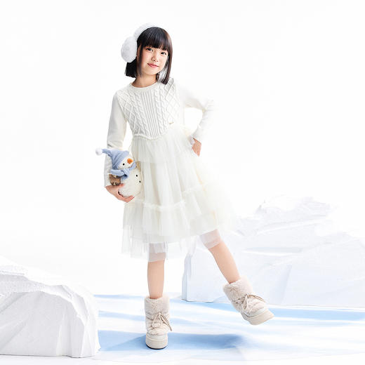 【实体店同款】女童长袖针织连衣裙冬季新款安奈儿童装AG543473 商品图3