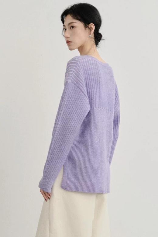 Kai & Kiera 香芋紫V领针织开衫外套 21286 商品图4