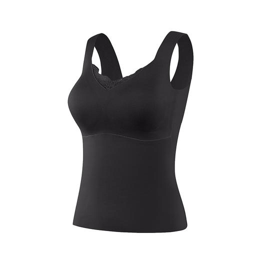 「福利品蚕丝羊绒背心」两件➖10元‼️洛诗琳真丝拉绒羊绒一体固定杯保暖背心2025秋冬新款桑蚕丝免穿文胸蕾丝无痕吊带01337 商品图5