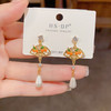 【柿柿如意扇子耳坠】敦煌小众中国风滴油 柿子扇形水滴珍珠耳坠女 个性时尚轻奢温柔百搭耳环 商品缩略图2