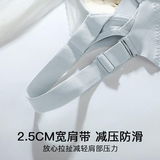 Z1-【75BC-90BC杯】 【大胸显小】【凉感透气洞洞杯】夏季薄款无痕内衣女大胸显小防下垂收副乳文胸    明玉映霞 商品图7