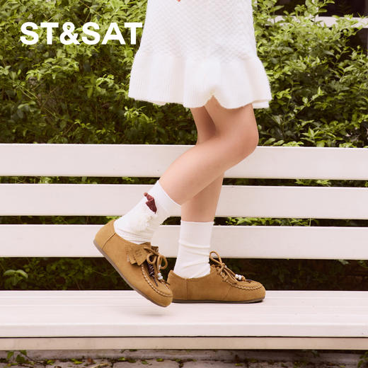 【童鞋】星期六经典复古珍珠鞋带女童勃肯鞋SSD3191L06 商品图0