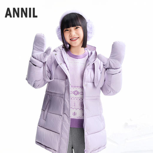【实体店同款】女童中长款羽绒服冬季新款安奈儿童装AG545470 商品图1