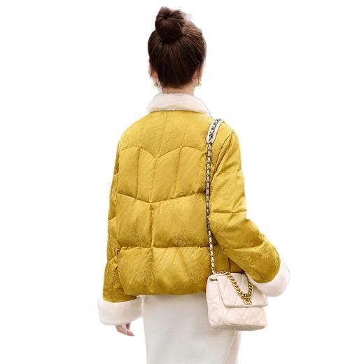 新中式国风短款羽绒服，毛领刺绣洋气减龄小个子外套HR-AQHUI8151 商品图4