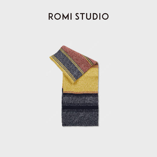 ROMI STUDIO“复古色彩”元宝针粗线柔软百搭保暖围巾 RWCWP07051 商品图1