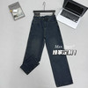 显瘦又好看 美式复古蓝窄版直筒牛仔裤女春秋新款大码胖mm高腰宽松显瘦阔腿拖地长裤 商品缩略图7