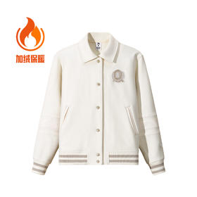 安踏棒球服外套女冬季新款加厚复古学院风开衫休闲上衣162548709N
