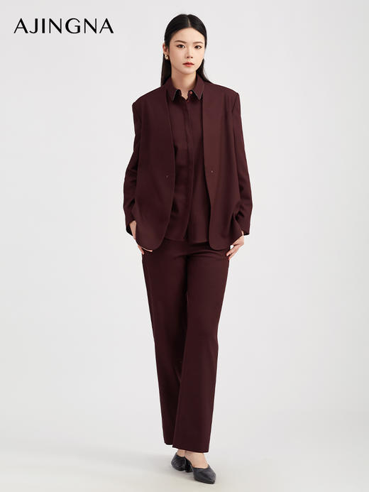 【商场同款】阿菁娜秋季新款西装香蕉裤拼腰里层次感设计垂顺显瘦A30Q110076 商品图3