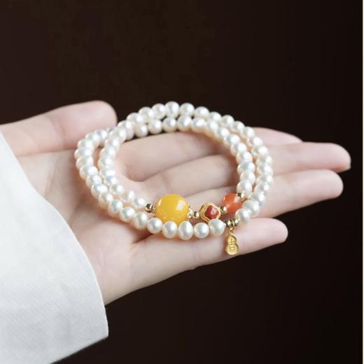 幸运四叶草淡水珍珠双圈手串 商品图0