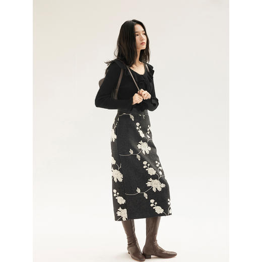 HeyDress荷叶边螺纹系绳针织衫 商品图3