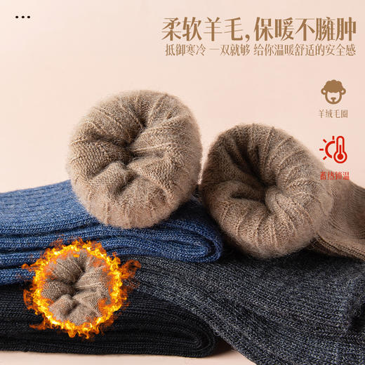 没那么厚但很温柔 · 双针商务羊毛袜（3双） 商品图1