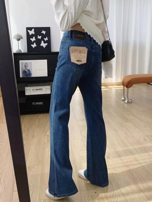 D111132秋冬2025新款裤子高腰修身显瘦加绒喇叭裤 商品图8