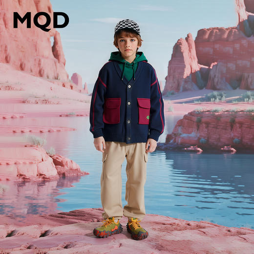 【MQD】童装男童开衫毛衣2025秋季新款儿童大童韩版宽松撞色针织外套 商品图0
