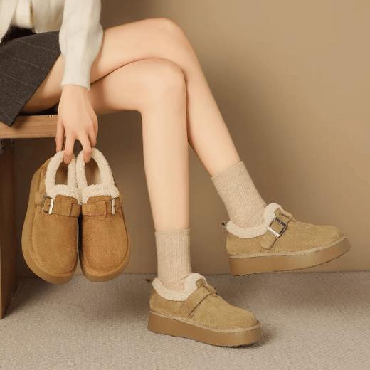 【厚底加绒全包勃肯鞋】厚底设计，舒适增高！一脚蹬设计，穿脱便捷！通体全软 ，轻松不累脚！不仅时尚，更是冬季保暖的必备选择！【kH-X】 商品图4