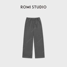 ROMI STUDIO“一片式”羊绒桑蚕丝混纺抽绳糯感直筒裤RWCAX86791