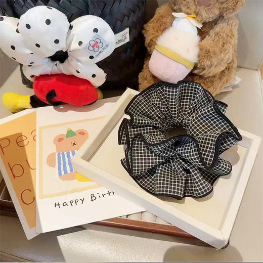 明星同款韩系高级格纹小蛮腰复古发圈-纪念日百货门店同款167295576 商品图0