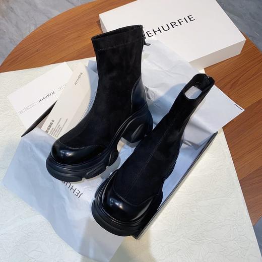 王炸瘦瘦靴来了👢【卢昱晓同款厚底羊京绒弹力瘦瘦靴】弹力超好！不挑腿围❌显腿长！⁢搭配大衣/⁨裙子/‪短外套/⁦长风衣都好看！⁩！ 商品图0