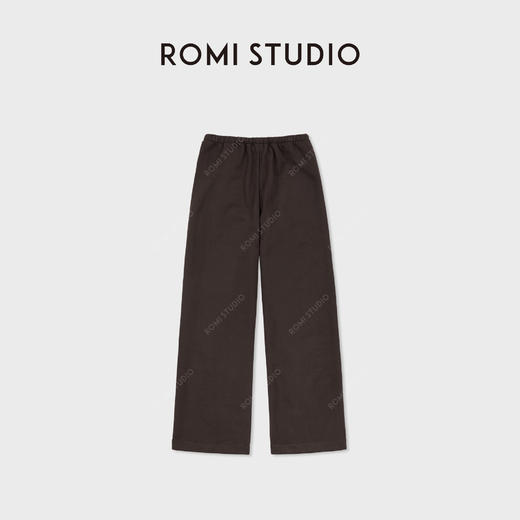 ROMI STUDIO“一片式”羊绒桑蚕丝混纺抽绳糯感直筒裤RWCAX86791 商品图2