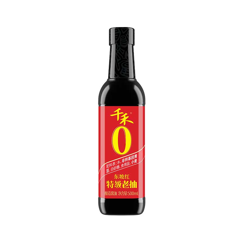千禾东坡红特级老抽酱油500ml（新老包装随机发货）