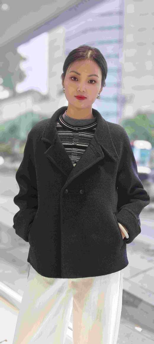 585013立领一字扣短大衣 商品图5