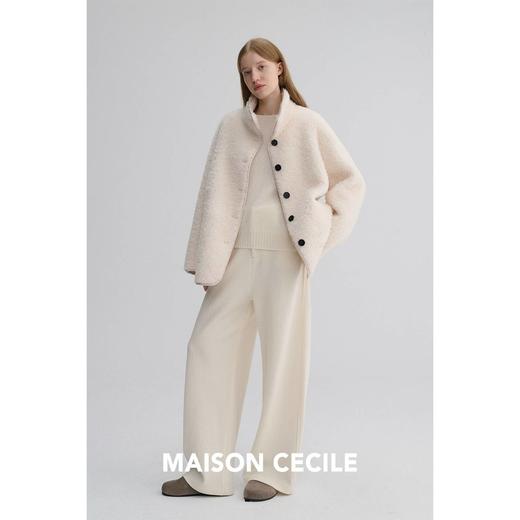MAISON CECILE 两色/加厚羊毛复古保暖可立领秋冬百搭廓形外套 商品图3