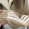 D111137三叶草麂皮绒+羊羔绒拼接棉服外套男女同款 商品缩略图13