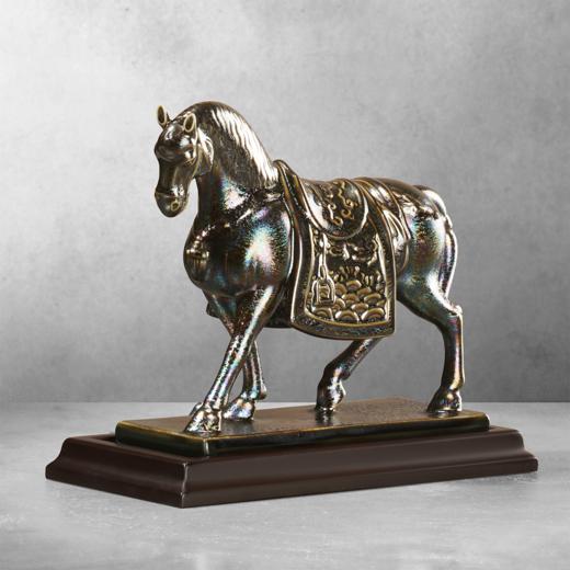 【新品】盛世宝马黑曜石窑变釉系列摆件 8寸 商品图2