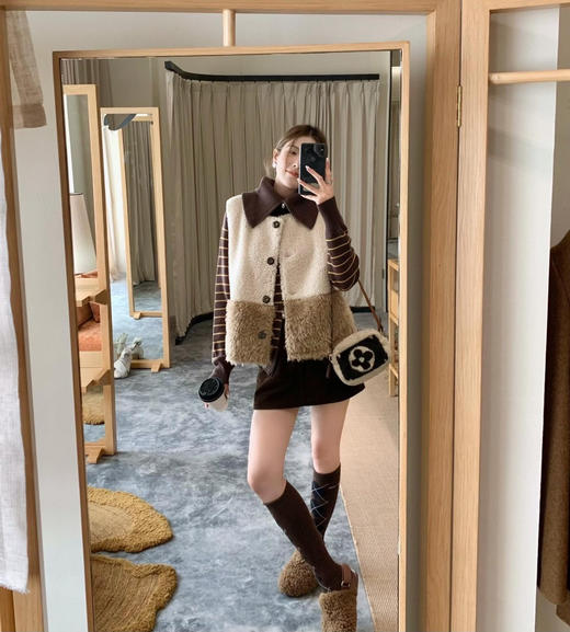 车静媛同款 MIU菱格羊毛小腿袜111101 商品图9