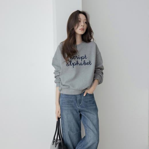 baozro 宽松休闲圆领印花卫衣，休闲日常百搭 商品图1