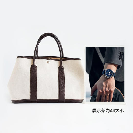 【95新】HERMES爱马仕Garden Party36米色帆布拼棕色配皮花园包女士301025TJ50 商品图9