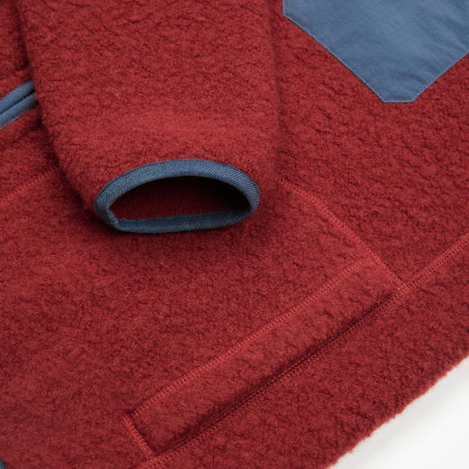 ROMI STUDIO“强缩羊毛”复古撞色针织摇粒绒立领外套 RWCWWY6861 商品图4