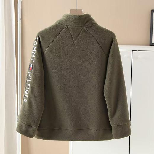 Tommy情侣款摇粒绒绣花连帽外套。420克复合双层摇粒绒。 商品图4
