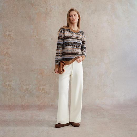 费尔岛提花全羊毛圆领套头毛衣MY2504086 商品图2