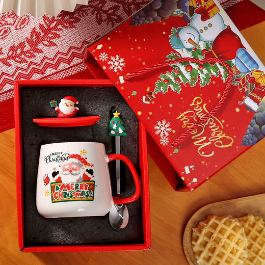 【圣诞节陶瓷马克杯带盖】恒温水杯礼盒 圣诞礼盒套装 情侣水杯子伴手礼  商品图7