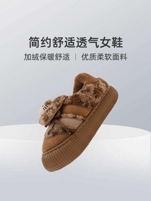 加绒棉拖鞋冬季外穿可爱猫咪豹纹居家室内防滑厚底包跟保暖棉鞋【WG25133】 商品图3