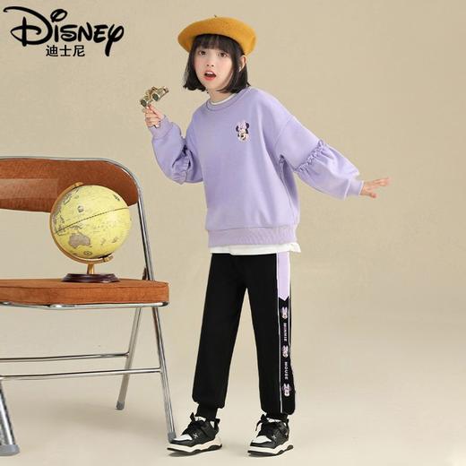 迪士尼女大童运动裤加绒加厚2024新款冬季女童一体绒裤子保暖卫裤 商品图3