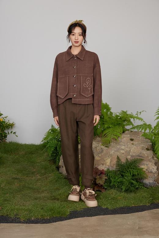 LNNNS 复古休闲短款翻领宽松刺绣外套 21319 商品图1