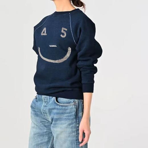 D111126秋冬新品笑脸字母印花插肩袖圆领加绒加厚卫衣 商品图6