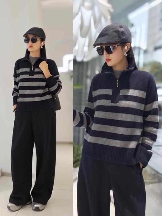 586665条纹羊绒衫 商品图4