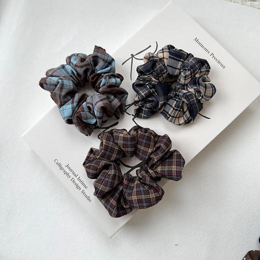 复古格纹色组高弹力不伤发精致发圈-纪念日百货门店同款167796901 商品图2