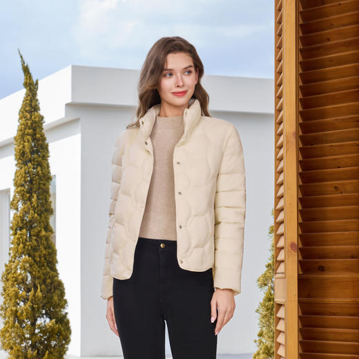 半身缘女装 冬季简洁干练百搭小立领棉服254113M05440115 商品图2