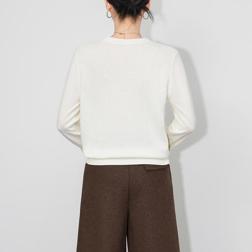 「高货wl」全新升级【铂金会员238/天猫319/差价81】(03903)洛诗琳美丽诺羊毛圆领毛衣2025秋冬休闲时髦印花套头毛衣 商品图3