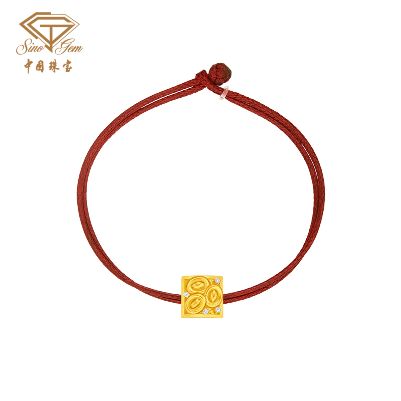 【预售】「中国印象」日进斗金足金钻石转运珠 古法点钻工艺黄金手串手绳