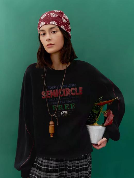 半圆/D56181084/美式复古潮流解构卫衣 商品图3