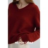 MAISON CECILE 三色/真丝羊绒云朵感亲肤软糯康宝莱V领套头毛衣 商品缩略图4