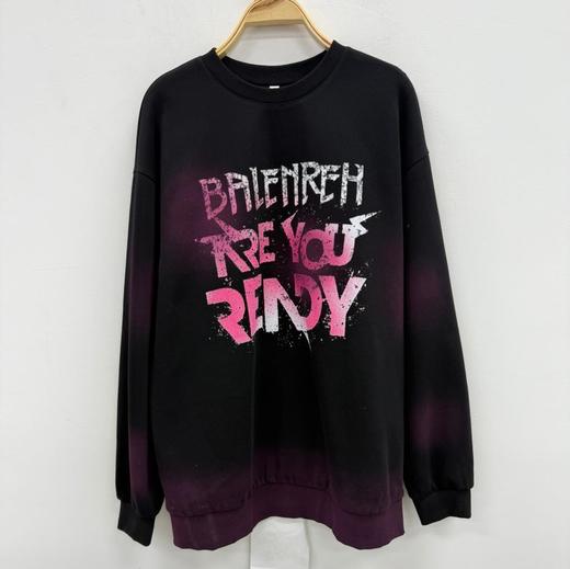 NC圆领撞色喷漆字母印花卫衣50804(黑）秋季253031290321 商品图2