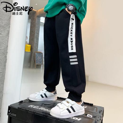 迪士尼男童运动裤加绒一体绒加厚儿童保暖裤男大童裤子秋冬休闲裤 商品图1