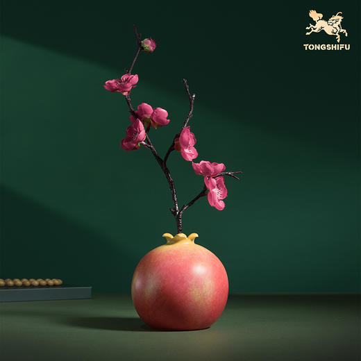 铜师傅《石榴花瓶》客厅桌面铜摆件 家居装饰工艺品 乔迁礼物 商品图4