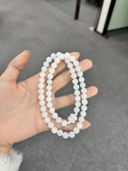 【孤品出清】羊脂白玉18K金并蒂莲项链 JD 商品图3